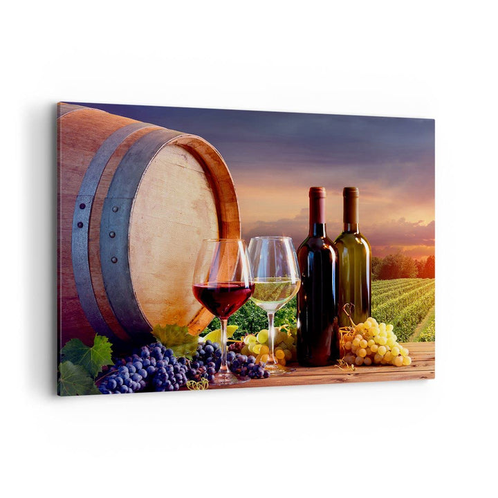 ARTTOR Bilder auf Leinwand 100x70cm Leinwandbild Wein Weinberg Sommer Gross Wanddeko Bild Schlafzimm