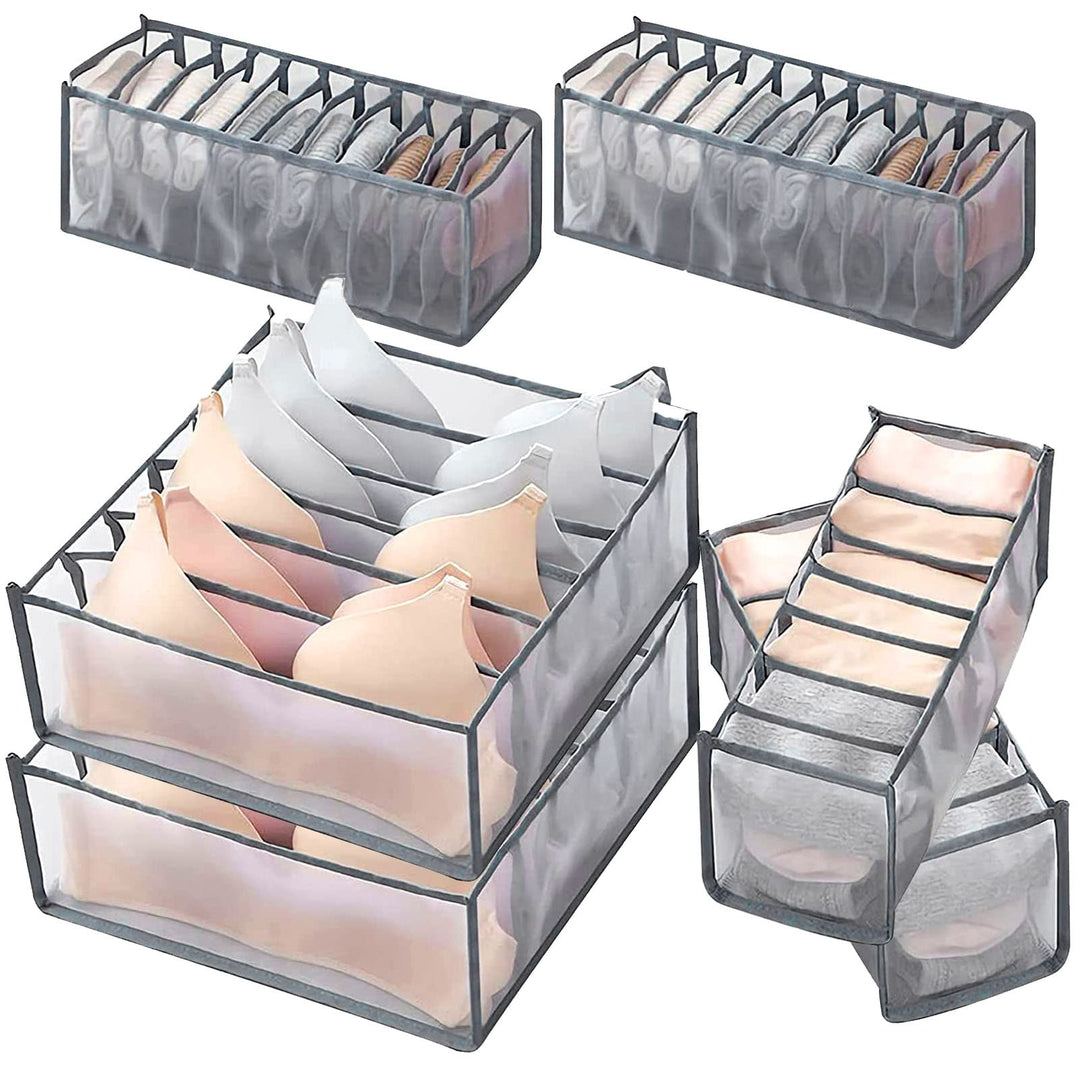 6 Stück Unterwäsche Schubladen Organizer Set, Schubladen Schrank Organizer Faltbar für Socken, Unter