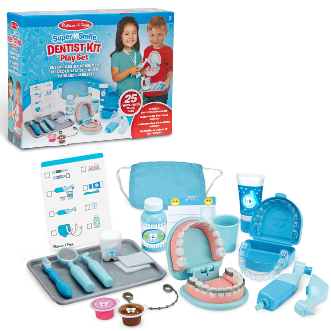 Melissa & Doug Zahnarzt Spielzeug Set für Kinder, Zahnarzt Spielzeug für Kinder, Lernspielzeug für J