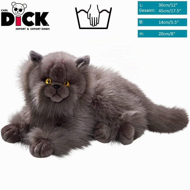 Carl Dick Katze, Perserkatze grau, Plüschtier, Kuscheltier ca. 30cm 3433, Grau