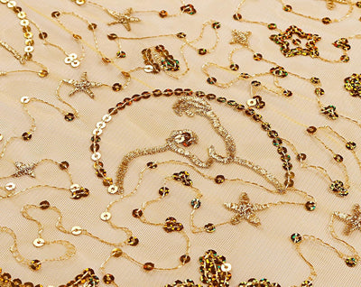 keland Damen Festlich Pailletten Umhang Schal Schultertuch Stola Tuch für Abendkleid A-gold, A-gold