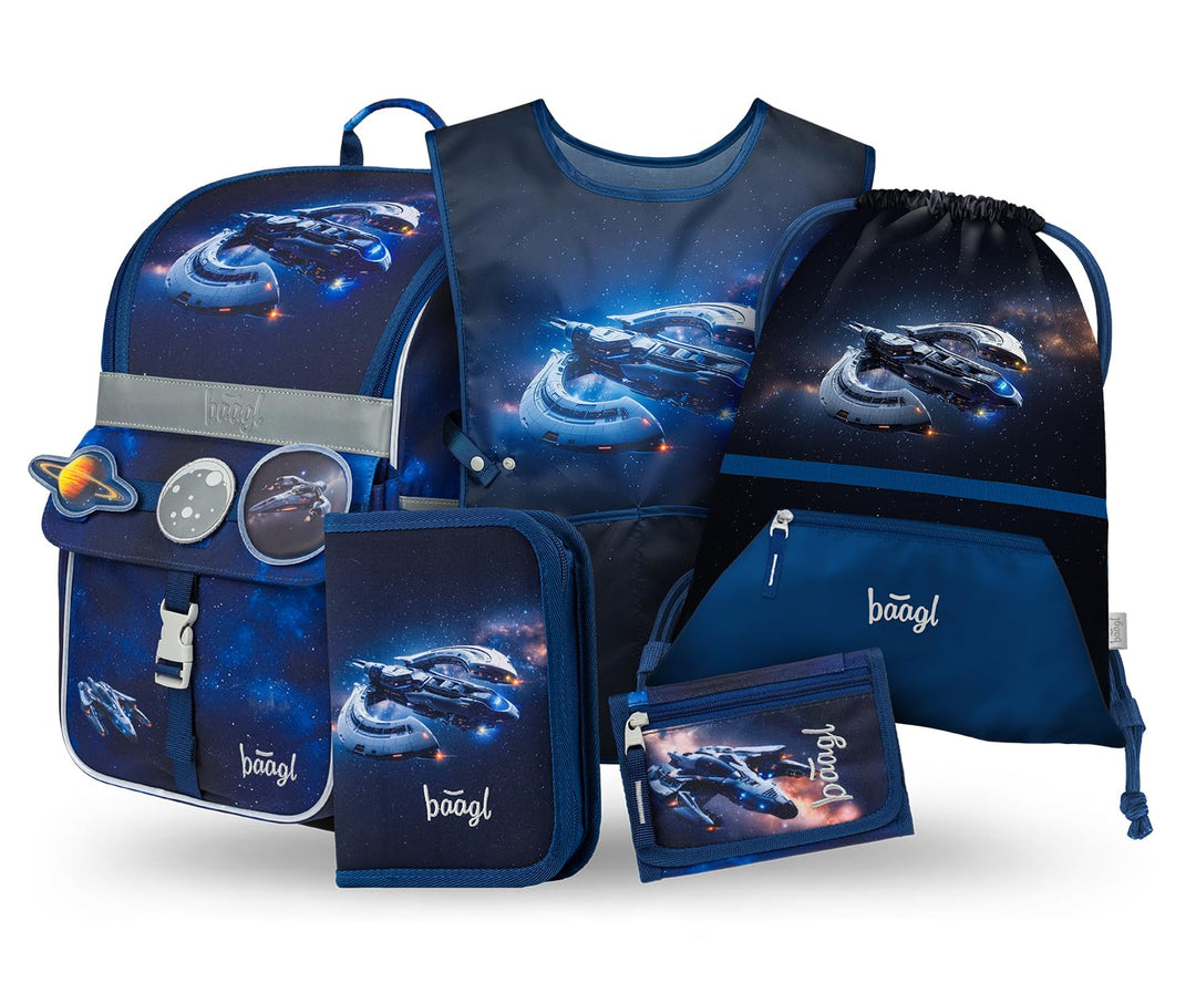 Baagl Schulranzen Jungen Mädchen Set 5 Teilig (Zippy Schultasche für 1. Klasse, Mäppchen, Turnbeutel