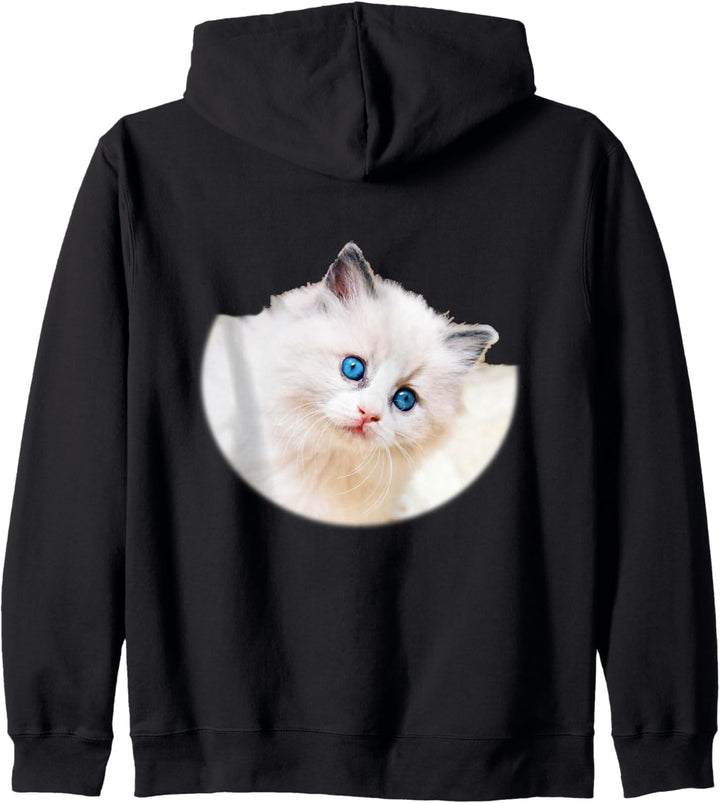 Die süsse weisse Katze Kapuzenjacke