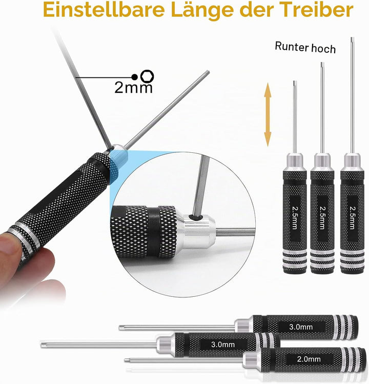 19 in 1 RC Werkzeugsatz, RC Schraubendreher Tools Set Sechskant Sechskantmutter Kreuzschraubendreher