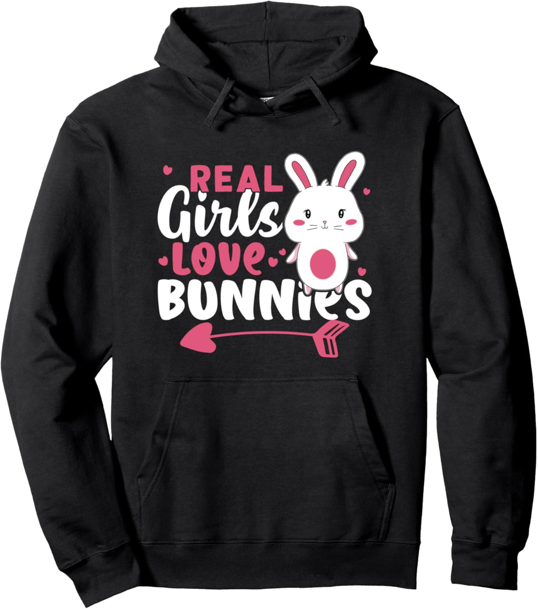 Hasen: Echte Mädchen lieben Hasen Pullover Hoodie