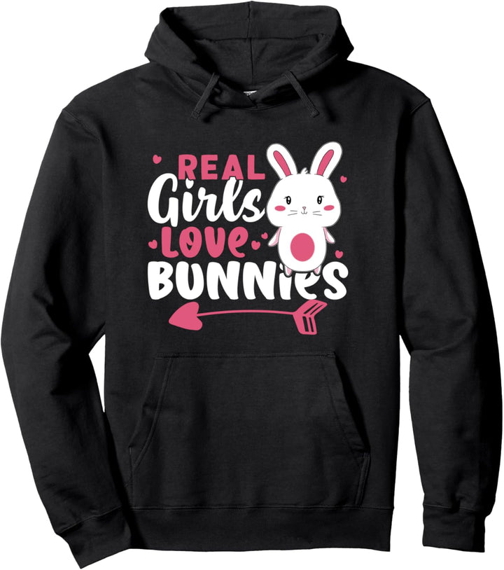Hasen: Echte Mädchen lieben Hasen Pullover Hoodie