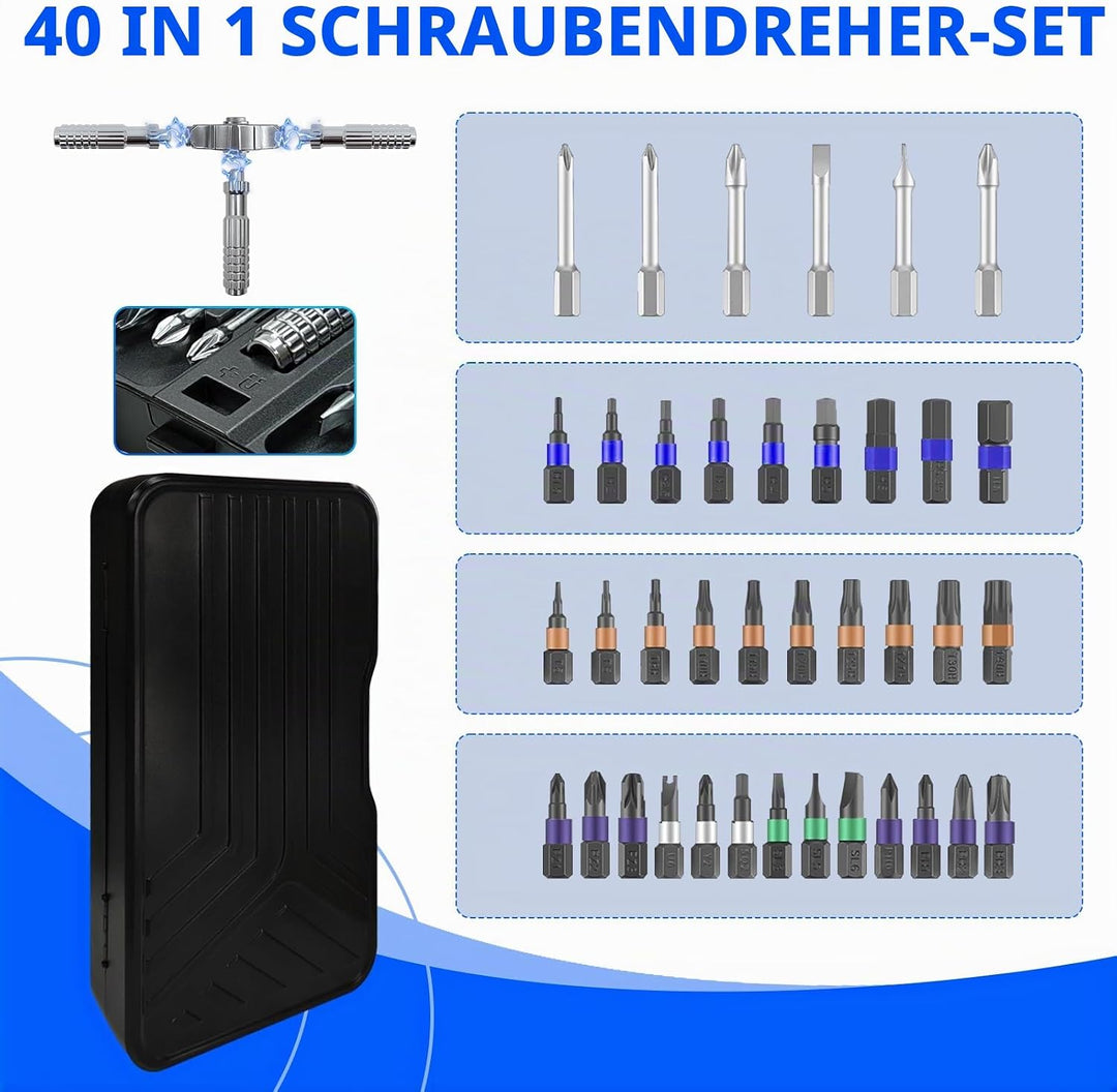 40-in-1 Ratschen Schraubendreher Set, Magnetisch Ratschenschraubendreher, Mini Ratchet Screwdriver,