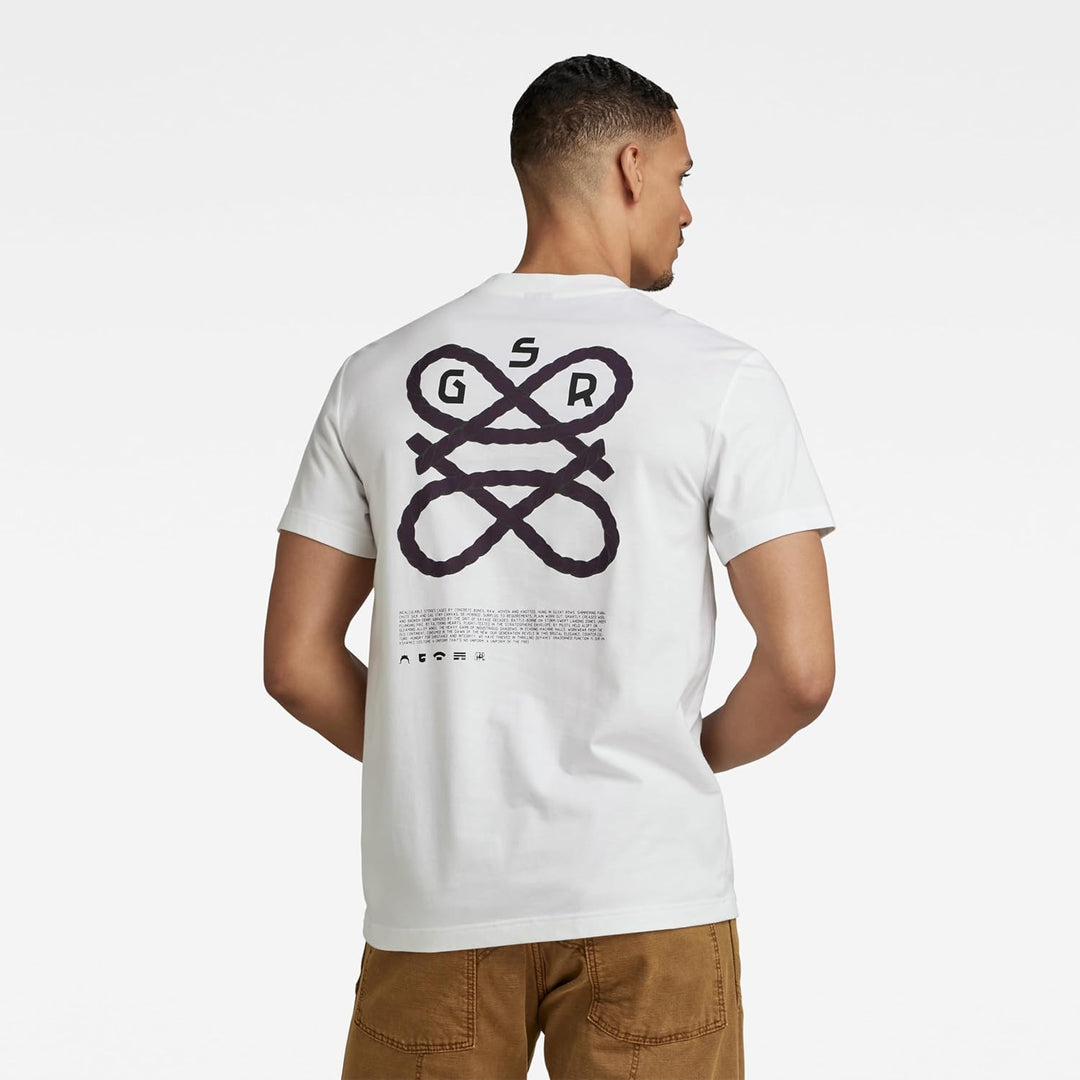 G-Star RAW Herren Puff Print Back Gr R T T-Shirts L Weiss (White D23713-336-110), L Wei&#xDF; (White