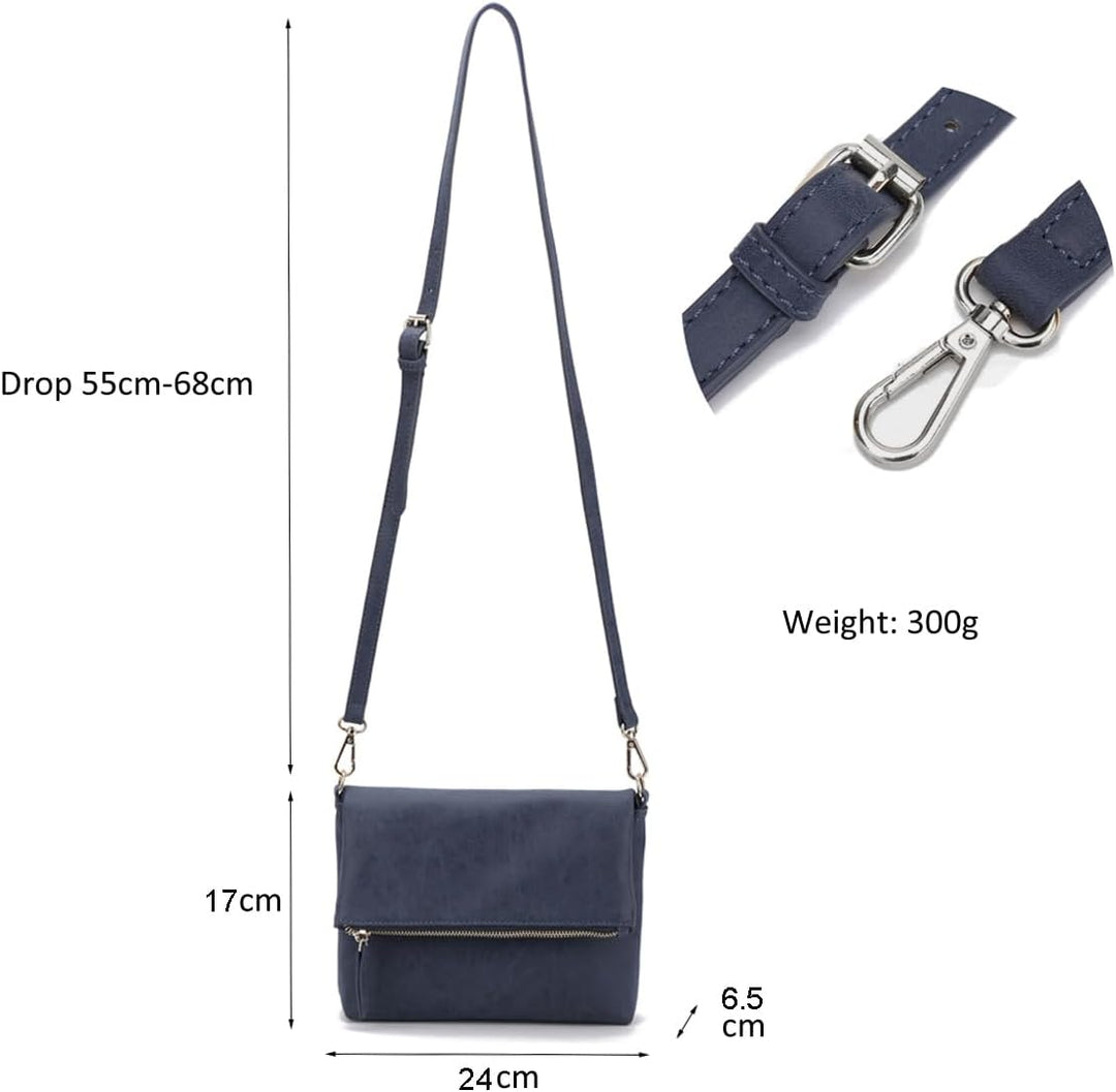 Gladdon Umhängetasche damen,Schultertasche mit Reissverschluss, Crossbody Tasche, Leder Handtasche K
