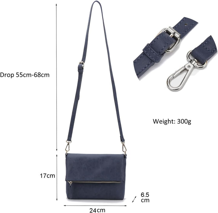 Gladdon Umhängetasche damen,Schultertasche mit Reissverschluss, Crossbody Tasche, Leder Handtasche K
