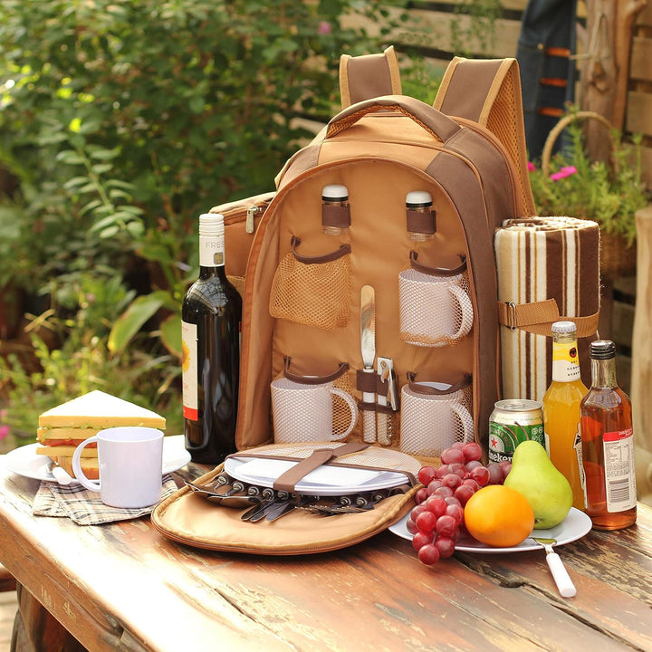 apollo walker 4 Personen Picknick Rucksack Picknick Rucksack Tasche Hamper Cooler Bag mit Geschirr S