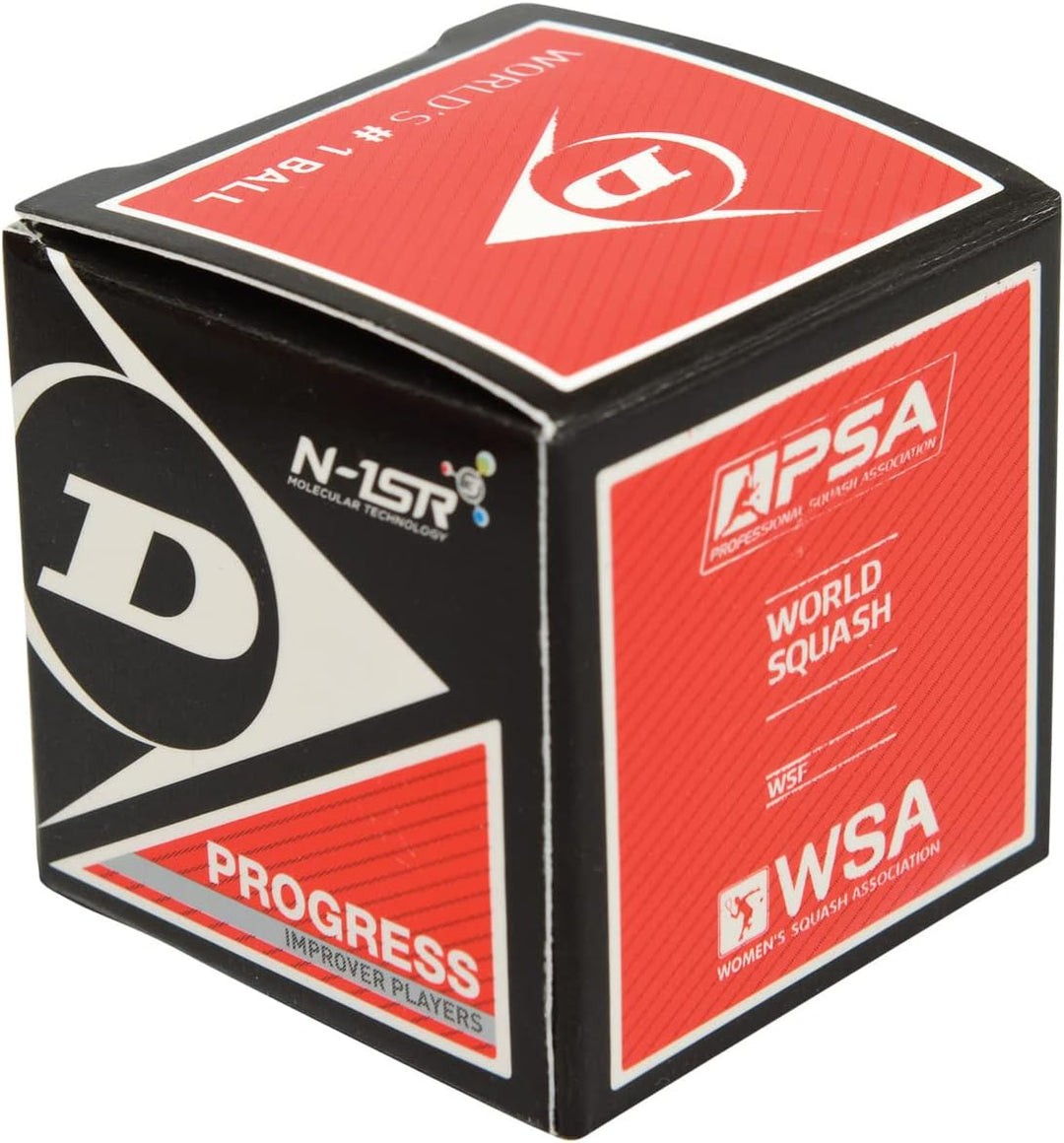 Dunlop Squashbälle Progress rot, für Freizeit- und Hobbyspieler – Speed mittelschnell 12 Balls, 12 B