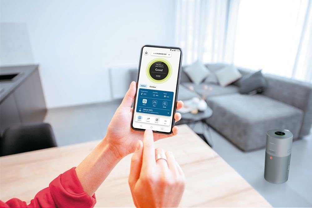 Hoover H-PURIFIER 500 Luftreiniger, HEPA-13-Filter, entfernt bis zu 99,97% der Allergene, Pollen & S