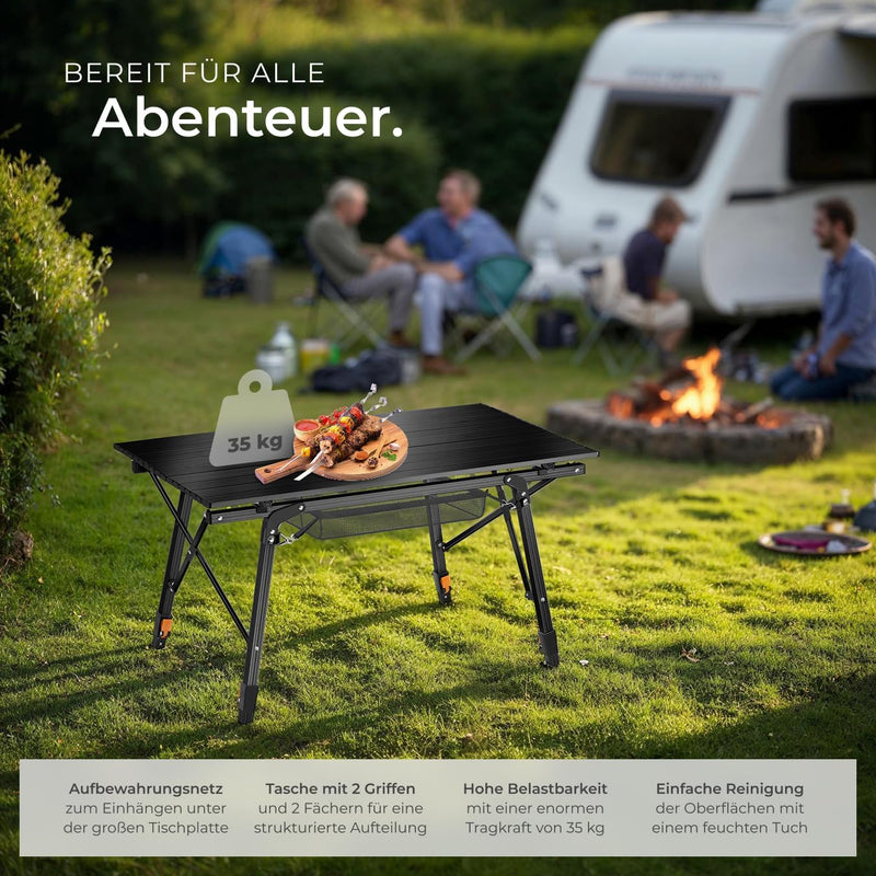 tectake® Campingtisch, Klapptisch aus Aluminium, Campingtisch faltbar, Reisetisch, Gartentisch klapp