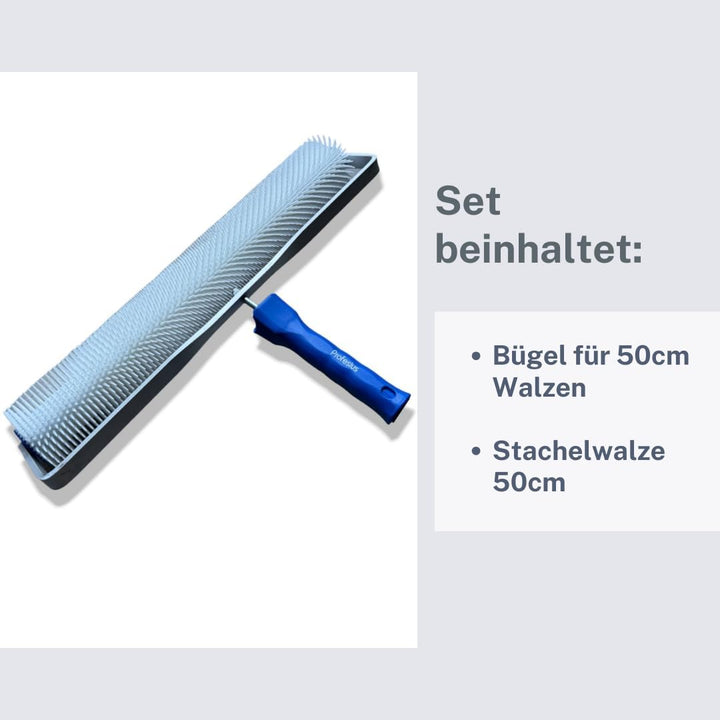 50cm Stachelwalze Entlüftungsroller Nivellierwalze Igelwalze Nagelroller + Bügel (11mm Stachellänge)