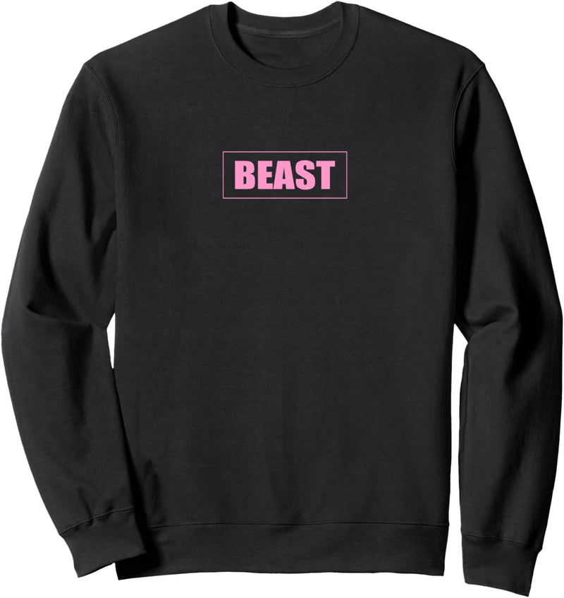 Beast Gym Motivation rosa Farbe Fitness Workout Sport Sweatshirt