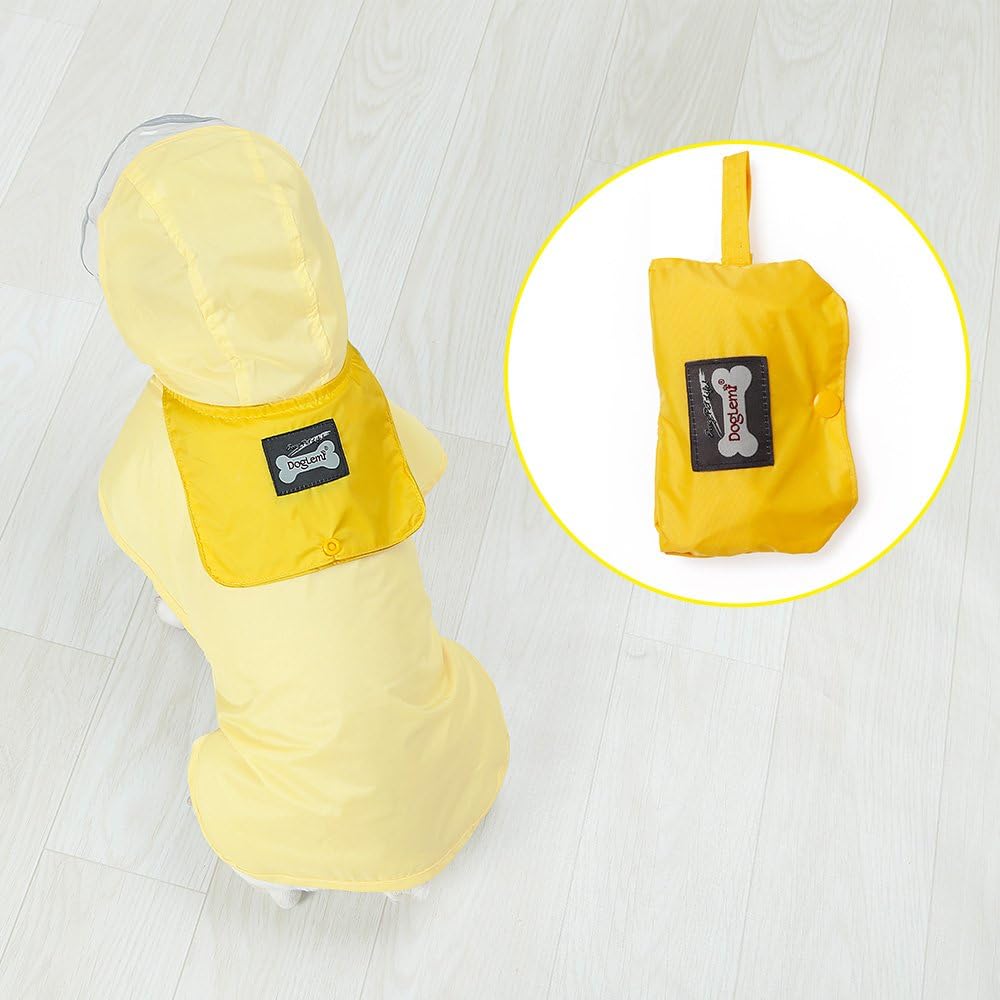 Regenjacke für Hunde, Wasserdichter Hundemantel mit Kapuze，Hundemantel Einstellbar für Kleine, Mitte