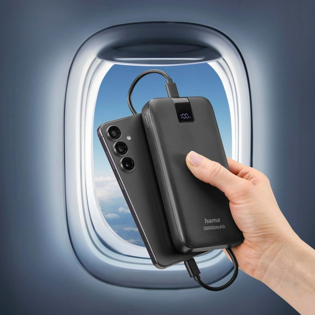 Hama Power Pack PD 20 20000mAh (externer Akku mit 2X USB C + 1x USB A, Power Pack Zertifiziert, Schn