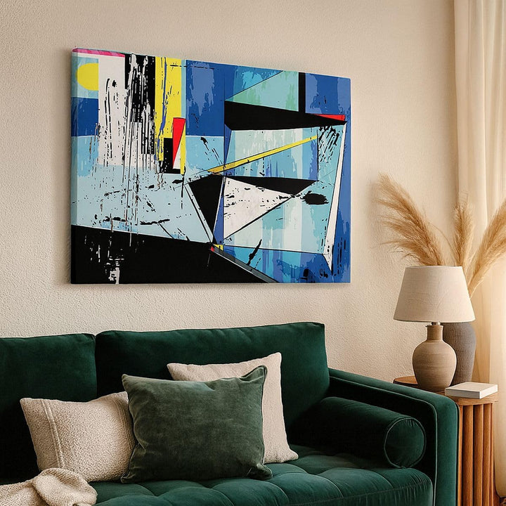 Bilder auf Leinwand 100x70cm Leinwandbild mit Rahmen Abstraktion modern Gross Wanddeko Bild Schlafzi