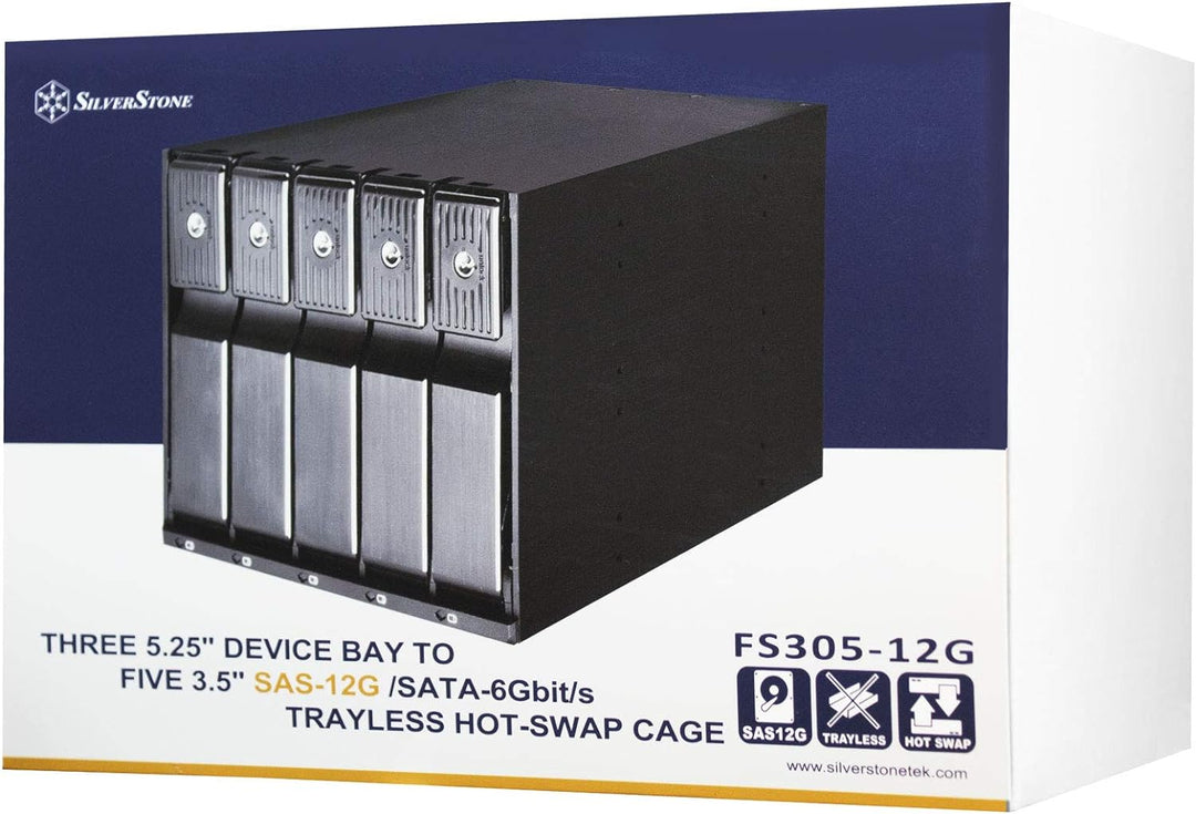 SilverStone Technology SST-FS305-12G - trägerloser 3 x 5,25" Aluminium Hot Swap Festplatten-Wechselr