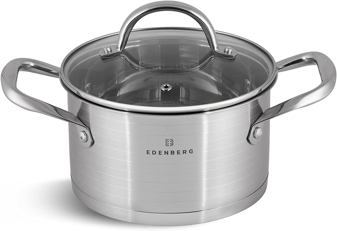 Topfset mit Pfanne - Beständig Gegen Hohe Temperaturen - Töpfe Set Geeignet für Alle Herdarten - Top