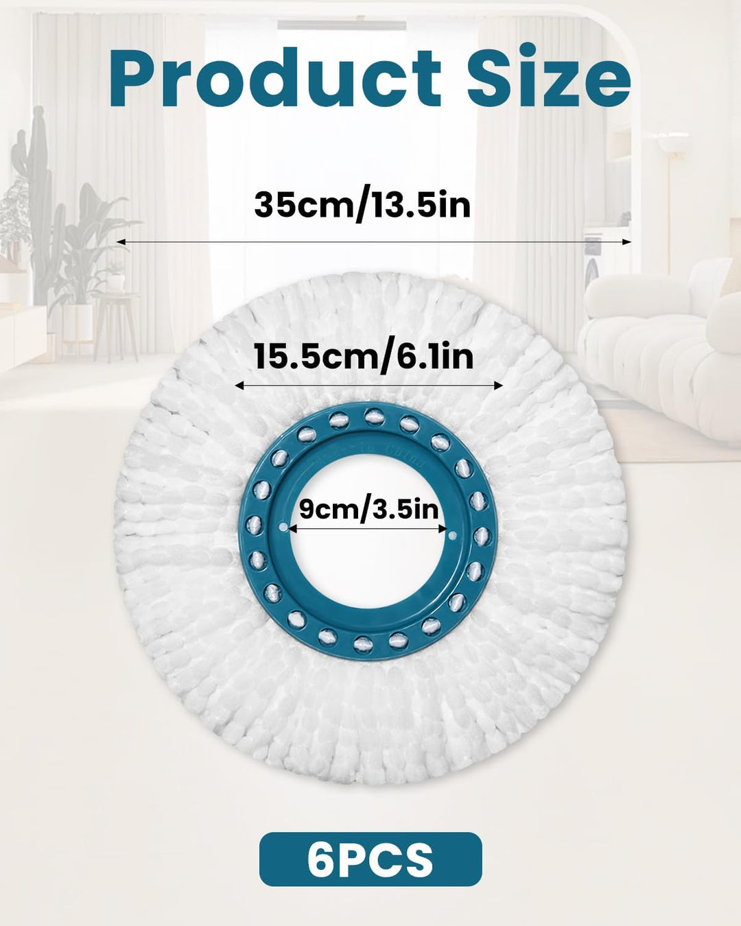 LEAZZLE 6 Stück Ersatzkopf für Clean Twist Disc Mop Micro Set,für Bodenwischer Ersatzbezug/wischmopp