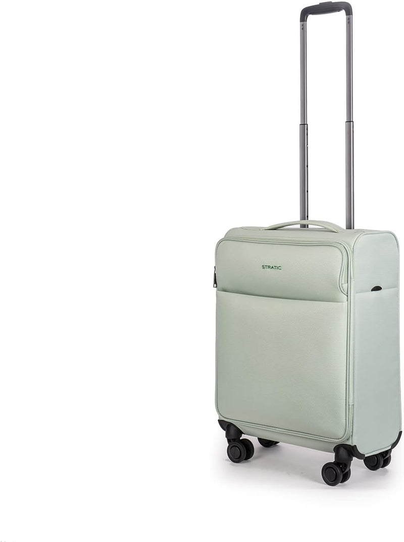 Stratic Light + Koffer Weichschale Reisekoffer Trolley Rollkoffer Handgepäck, TSA Kofferschloss, 4 R