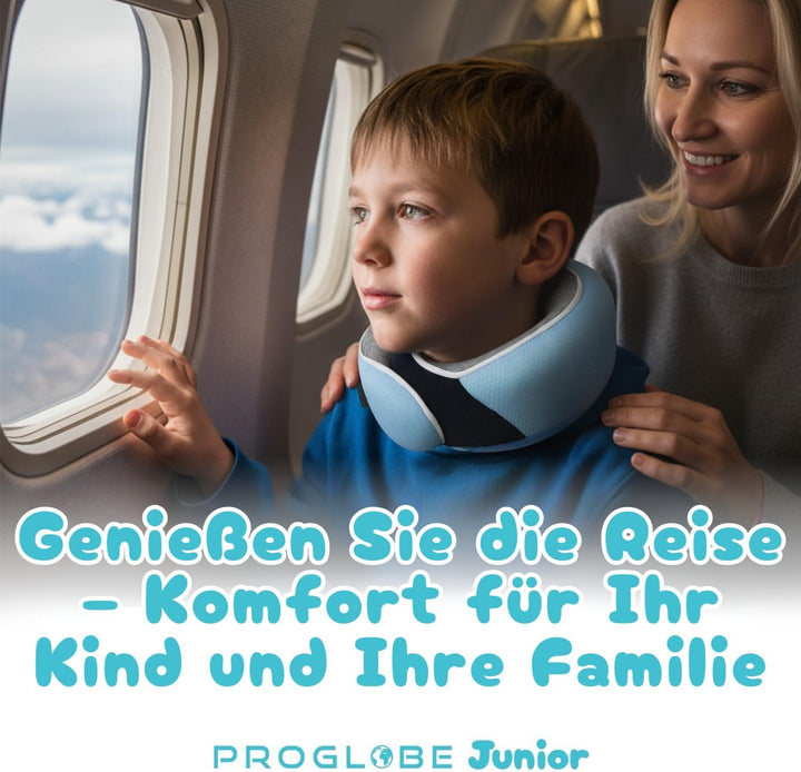 Proglobe Junior Nackenkissen für Kinder - Ergonomisches Reisekissen aus Memory-Schaum für Auto, Flug
