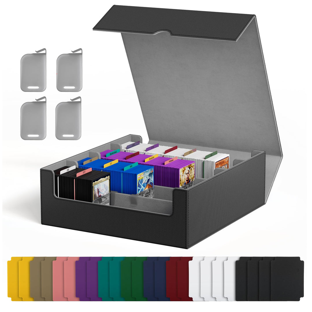 Kartenaufbewahrungsbox für Trading Cards, 2400+ MTG Commander Deck Box mit 24pcs bunten Teilern, Kar
