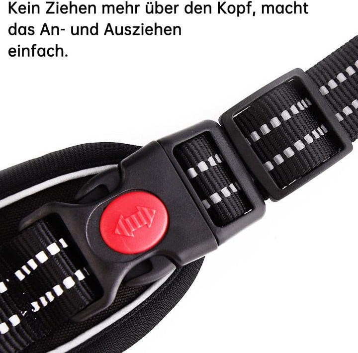 Hundegeschirr Anti Zug Geschirr Hund No Pull Verstellbar Atmungsaktiv Reflexstreifen Brustgeschirr H