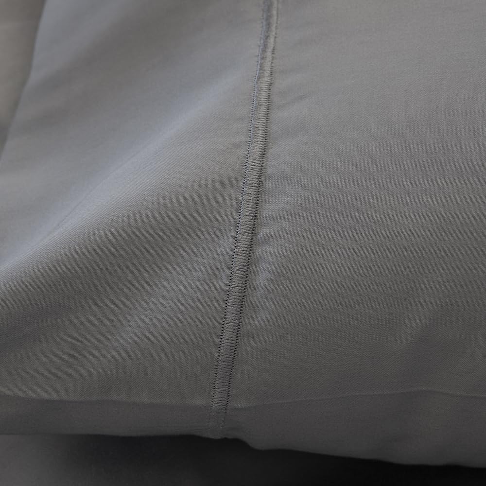 COTTON ARTean Satin-Bettwäsche-Set, ägyptische Baumwolle, Fadenzahl 300, grau, für Betten von 90 x 1