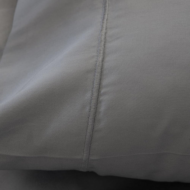 COTTON ARTean Satin-Bettwäsche-Set, ägyptische Baumwolle, Fadenzahl 300, grau, für Betten von 90 x 1