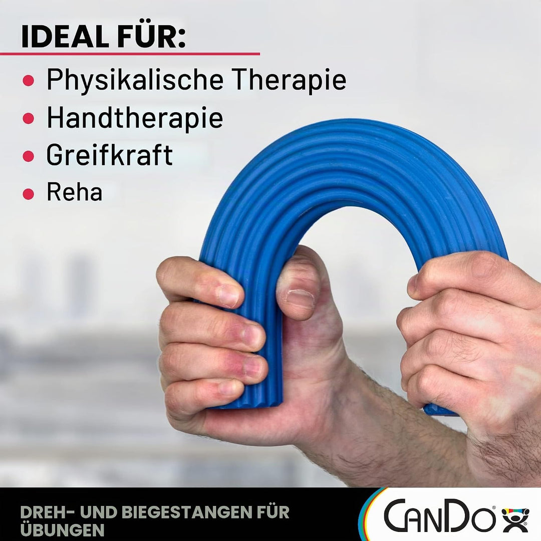 CanDo Hand- und Fingertrainer Twist-n-Bend, Flexibler Übungsstab, Trainingsstab, blau (schwer), 10-1