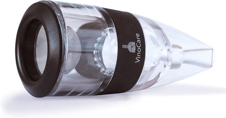 VINOCARE Weinbelüfter , Dekantierer mit Tropfenfrei Standfuss , Profi Version mit 1x Folienschneider