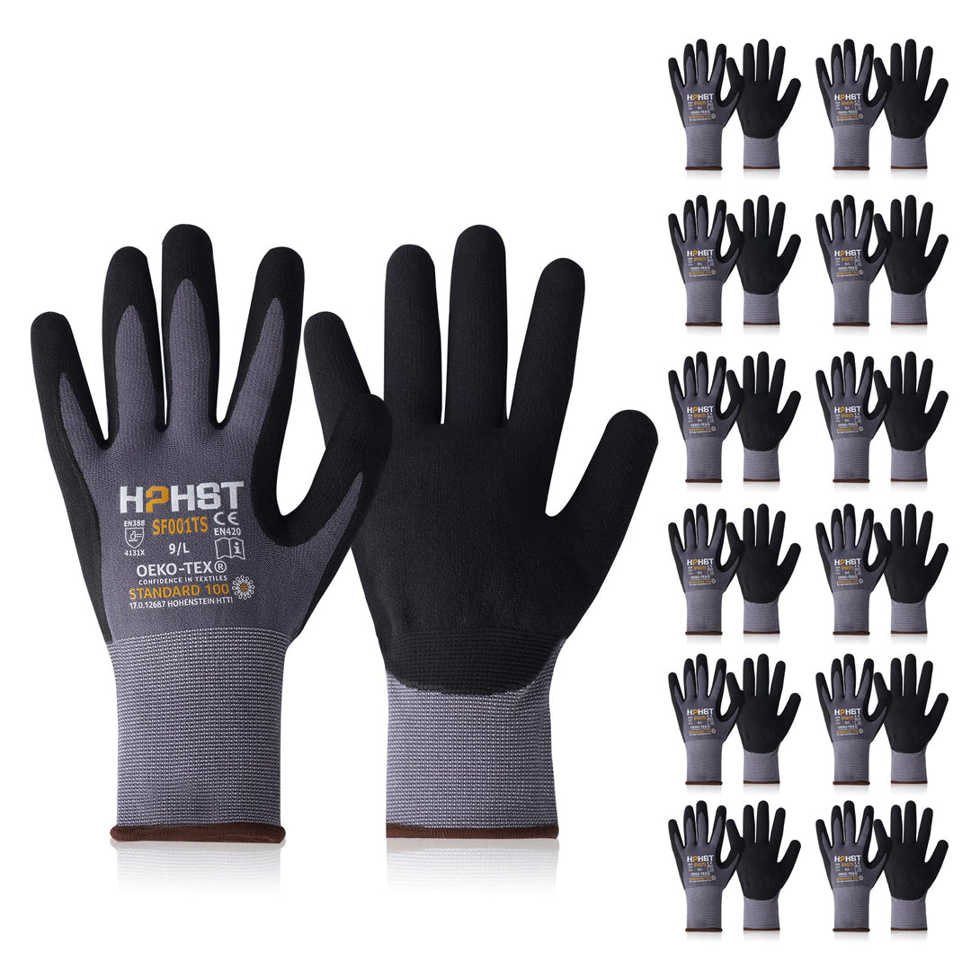 Arbeitshandschuhe - HPHST SF001TS Handschuhe 12 Paar Montagehandschuhe für Damen und Herren Gloves E
