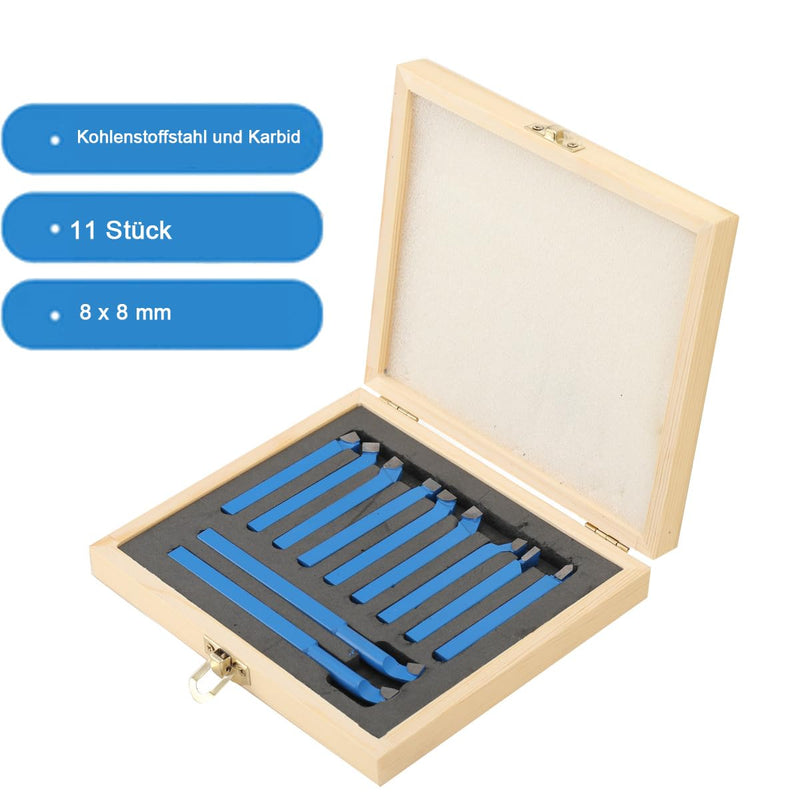Lfhelper 11 STK Hartmetall Drehstahl Satz Drehmeissel Set 8x 8 mm Drehen Fräsen Schneiden Werkzeug S