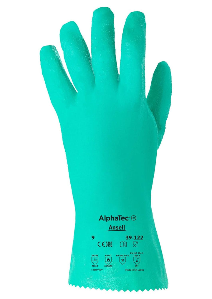 Ansell AlphaTec 39-122 Chemikalienschutzhandschuh, Verstärkter Nitrilhandschuh, Chemikalien- und Flü