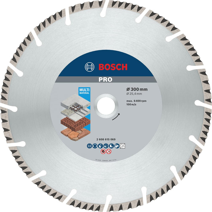 Bosch Professional Diamanttrennscheibe Standard for Universal (Beton und Mauerwerk, 300 x 25,40 mm,