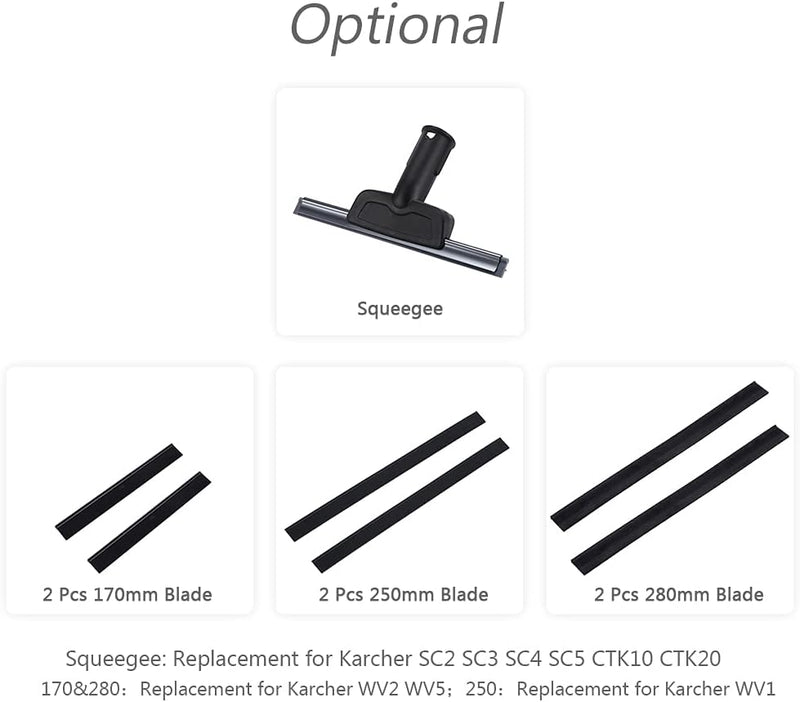 Irfora Ersatzrakel mit für Dampfreiniger Rakel Spiegelreiniger Zubehör Ersatz für Karcher SC2 SC3 SC
