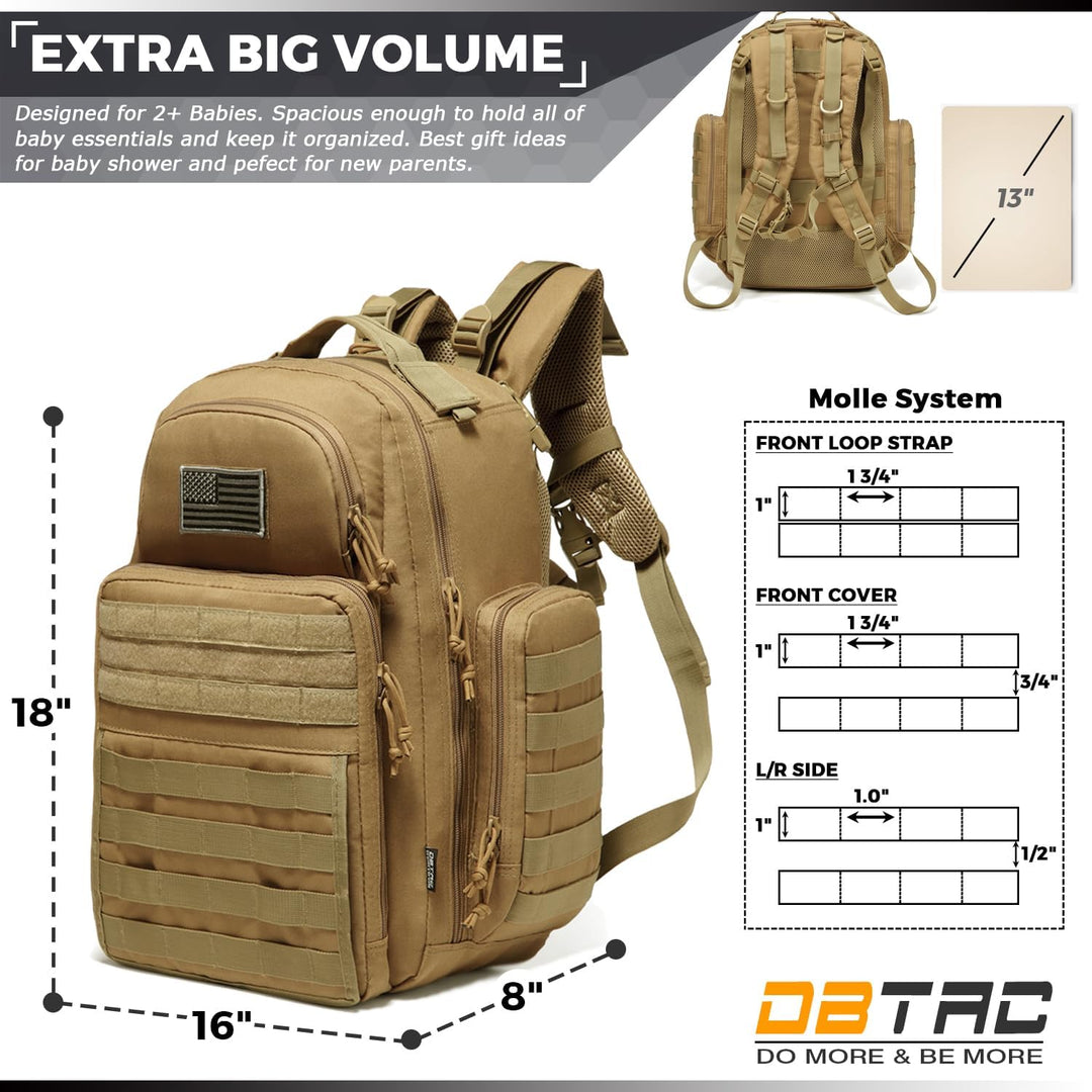 DBTAC Wickeltasche Rucksack für Papa, grosse Baby-Wickeltasche für Männer mit Wickelunterlage, isoli
