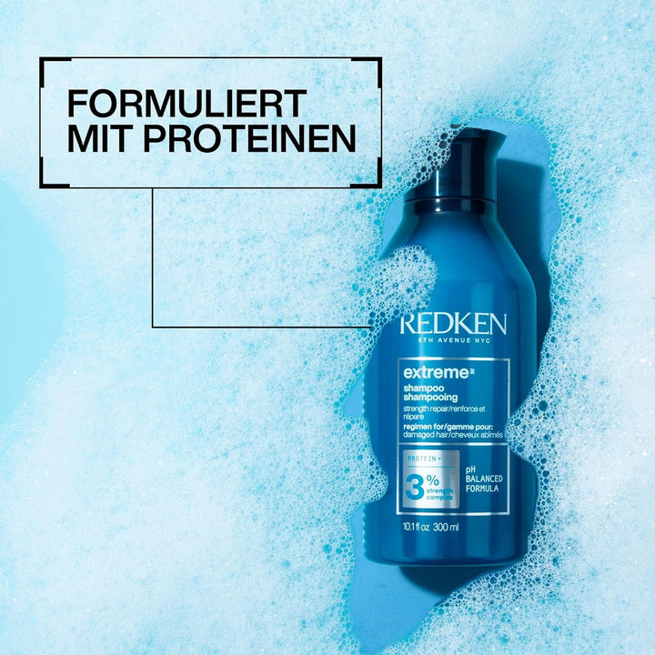 Redken Haarshampoo für sprödes und geschädigtes Haar, Anti Haarbruch, Mit Sojaproteinen, Ceramiden,
