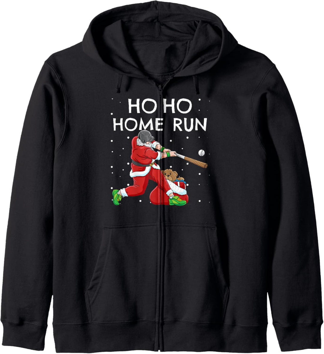 Baseball Ho Ho Home Run Witziges Weihnachten Geschenk Kapuzenjacke