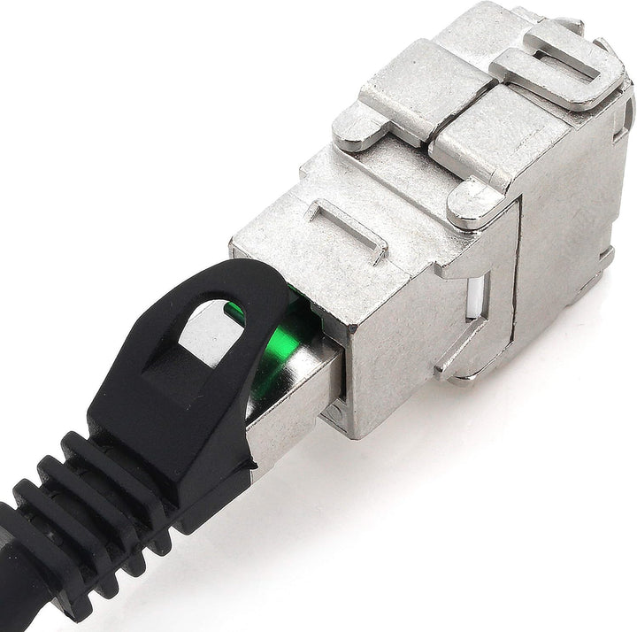 1aTTack.de Keystone Modul RJ45 Cat 6a Jack Zertifiziert vollgeschirmt STP werkzeugfrei Snap in Monta