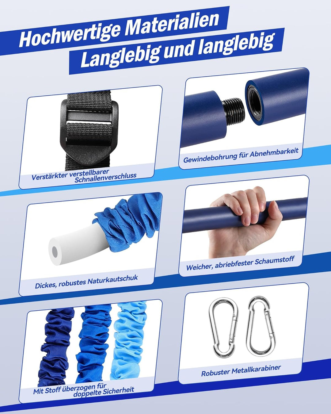 ALongSong Pilates Bar Set mit Widerstandsbänder Krafttraining 180LBS/140LBS/240LBS/360LBS Resistance