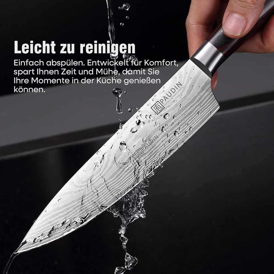 PAUDIN Kochmesser 15 cm Küchenmesser klein scharf profi Messer als Allzweckmesser Fleischmesser Gemü