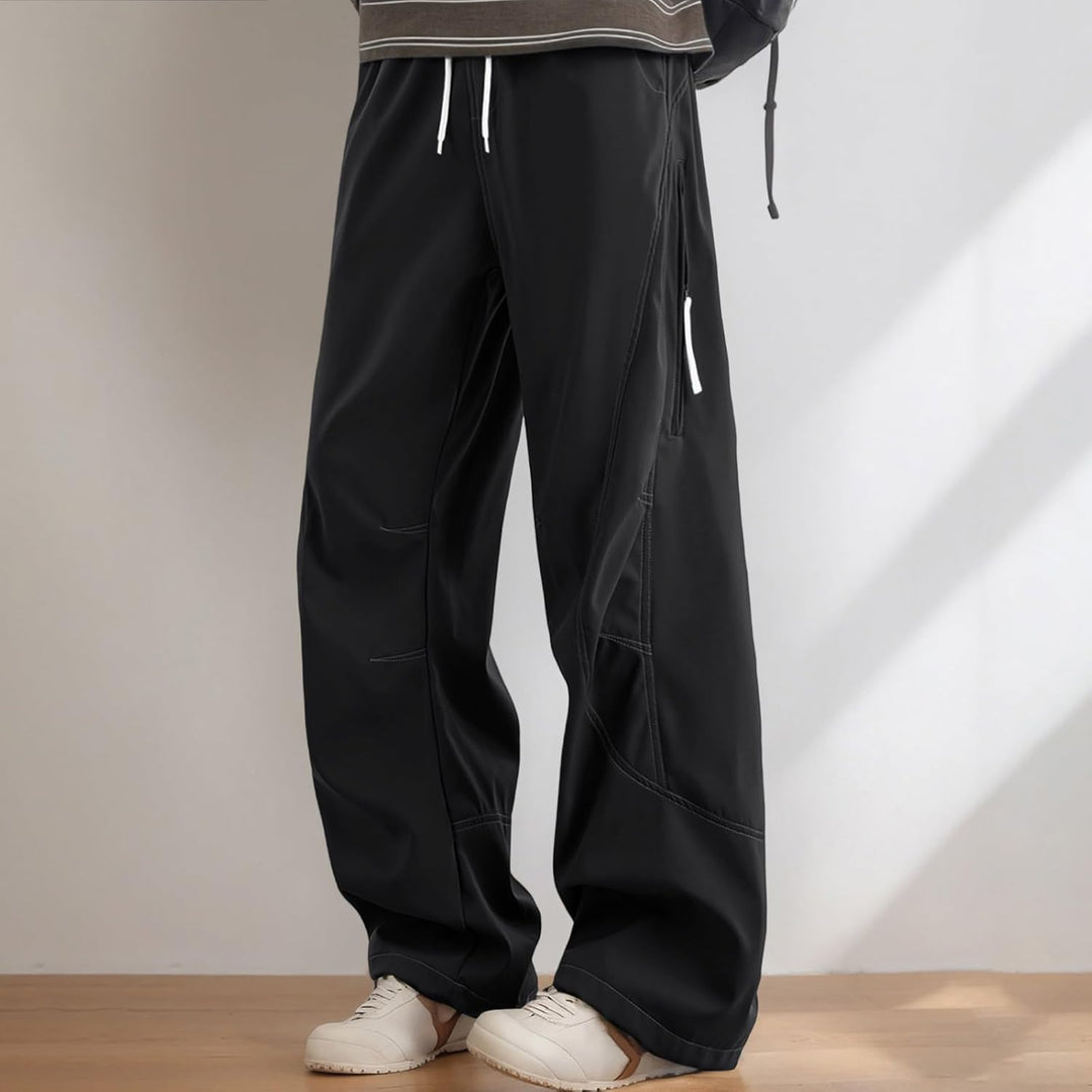 Regenhose Herren wasserdichte Fahrradhose Leichte Winddichte Outdoorhose Elastisch Taille Wanderhose
