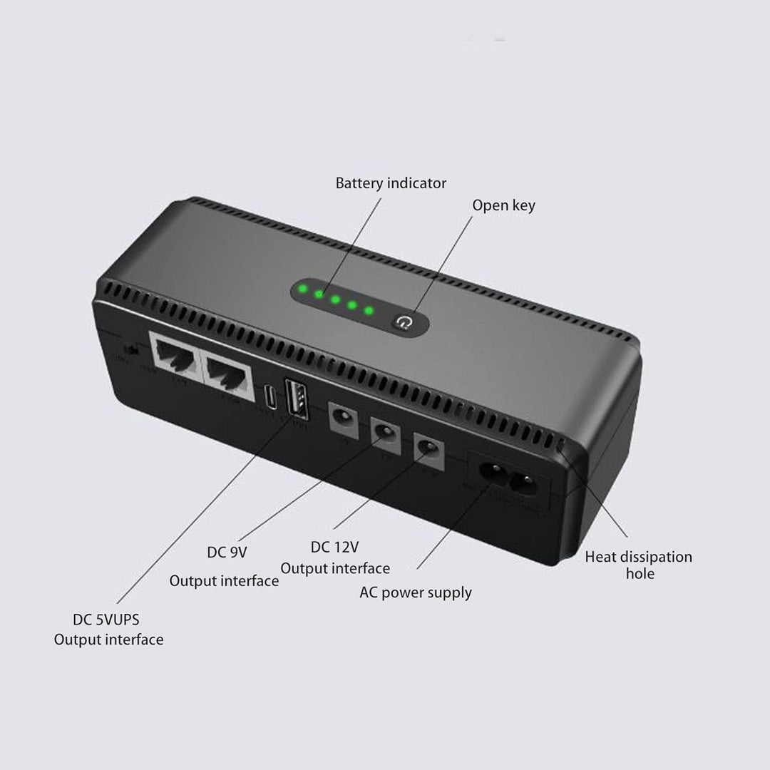 Fockety Mini-USV-Batterie-Backup für Router, Unterbrechungsfreie Mini-USV-Stromversorgung mit USB 5
