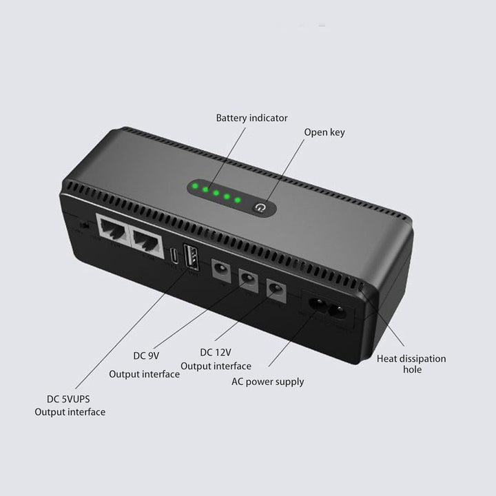 Fockety Mini-USV-Batterie-Backup für Router, Unterbrechungsfreie Mini-USV-Stromversorgung mit USB 5