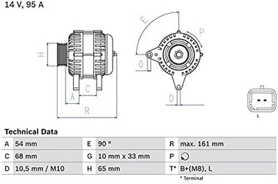 Bosch 986080960 Lichtmaschine