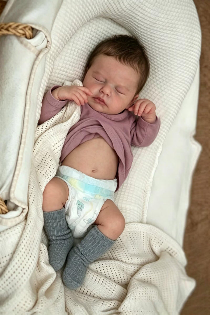 Zero pam Reborn Baby Mädchen-48CM Reborn Baby Vollsilikon Lebensecht, Reborn Puppen Lebensecht, Lebe